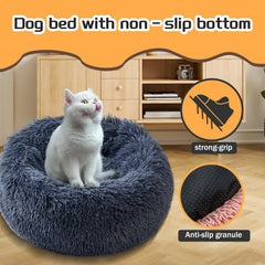 SUVAMJAM Comfort Donut Bed non-slip base stays put.