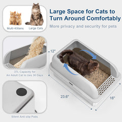 Suzzipaws filter pedal and foot-board design, keeps floors clean.