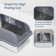 Suzzipaws XL litter box 23-6x16 inches offers ample space for big cats.
