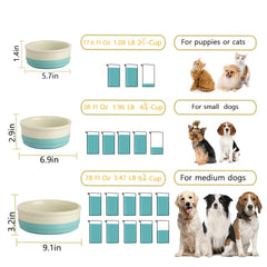Sweejar microwave-safe ceramic bowl ideal for heating meals for pets.