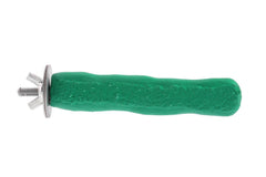 Sweet Feet and Beak comfort-grip perch attachment demonstrates universal bolt mounts for easy horizontal or vertical cage setups.