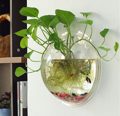Sweetsea wall-mounted fish tank decor side view highlights sleek design.