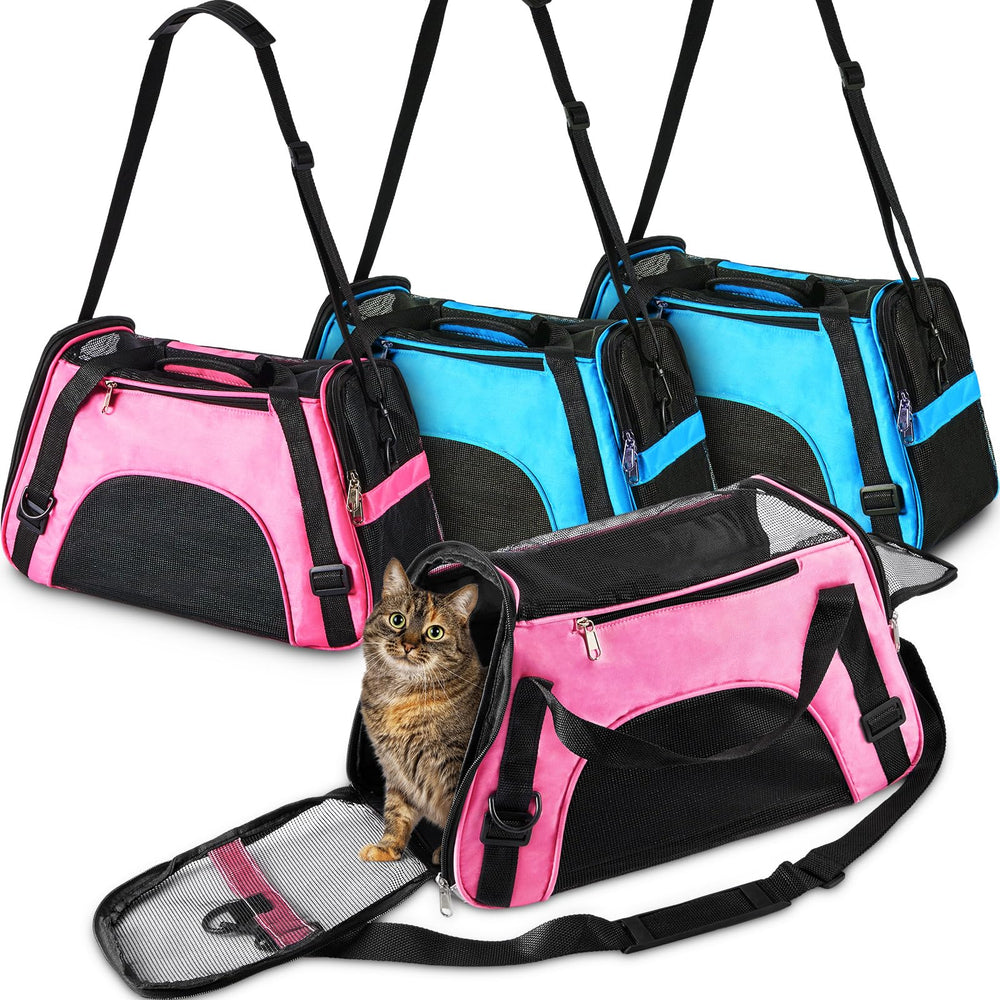 Sweetude cat carrier rose red front view; compact travel-ready for quick trips.