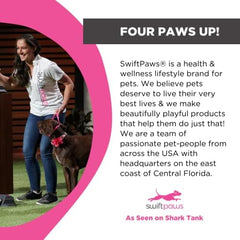 Swift Paws CHASE! 250 feet of line and three pulleys enable a customizable obstacle course.