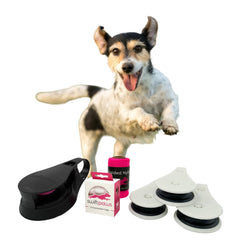 Swift Paws CHASE! main unit demonstrates wall-powered dog toy for engaging backyard play and mental enrichment.