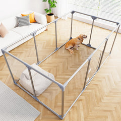 Swifthorse acrylic dog playpen height 29.5 inches helps prevent escapes during indoor play.