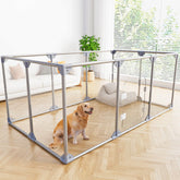 Swifthorse acrylic dog playpen with transparent panels for easy supervision during playtime.