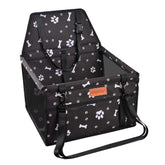 SWIHELP dog car seat front view shows secure booster for small pets on the road