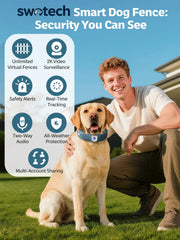 Swotech GPS dog fence collar demonstrates real-time boundary awareness.