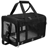 SWUVVI soft-sided carrier top view—under-seat travel readiness.