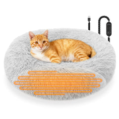 SXBSXB heated cat bed with timer and thermostat offers tailored warmth for all-season comfort.