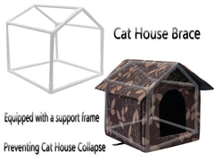 SXOZH cat house outdoor brown large side entry for easy access