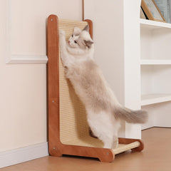 Sxtglxr large cat scratching post with wood frame provides durable indoor scratching outlet.
