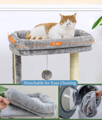 SYANDLVY cat tree scratching board protects furniture from scratches during play.