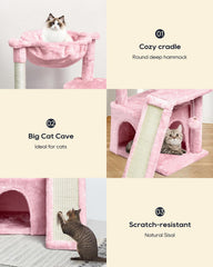 SYANDLVY cat tree scratching post board image shows a dedicated surface for nail sharpening