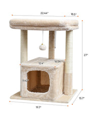 SYANDLVY cat tree with reinforced scratching posts protects furniture.
