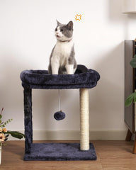 SYANDLVY Samll Cat Tree sturdy base ensures stable climbing for curious cats.