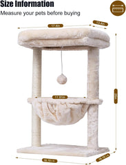 SYANDLVY small cat tree scratching posts with natural sisal rope for clawing.