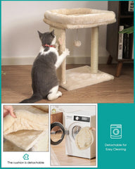 SYANDLVY small cat tree scratching-sisal board helps protect furniture during active sessions.