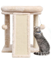 SYANDLVY small cat tree top perch beige provides a soft lounging spot for kittens