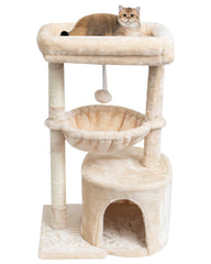 SYANDLVY small cat tree top perch offers a cozy retreat for indoor cats.