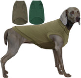 SyChien Army Deep Green XL dog shirt back view showing roomy fit for larger breeds.