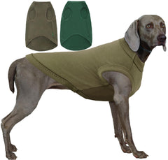 SyChien Army Deep Green XL dog shirt back view showing roomy fit for larger breeds.