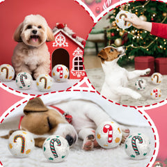 Syhood Christmas snowball dog toy set for indoor outdoor holiday fun.