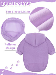 Syhood dog hoodie with hat front-on shows cozy warmth with fleece lining for chilly outings.
