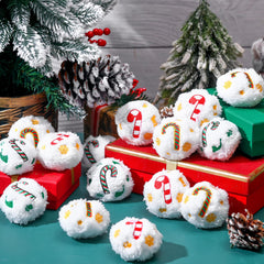 Syhood squeaky dog toys snowball candy cane design engages dogs during fetch.