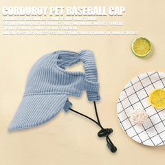 Symphonyw dog baseball cap blue side view showing ear holes