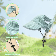 Symphonyw ear-hole detail on green cap prevents ear crowding during walks.