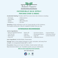 Richard's Organics Incredible Skin Spray top application scene for pets