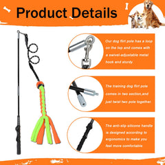 SYOOY Flirt Pole fleece rope lure with bright colors engages dogs during play.