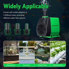 SYSENCIAGA 40W pump nozzles included for versatile spray patterns.