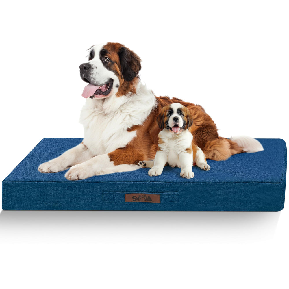 Sytopia 50-inch chew-proof bed hero shows rugged durability for large dogs