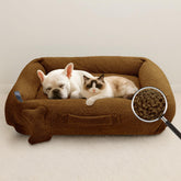 Sytopia indestructible medium dog bed 36-inch brown with plush interior for calm, cozy rest.