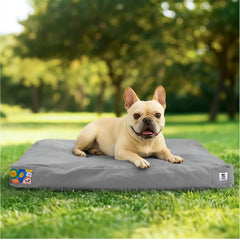 Sytopia outdoor canvas dog bed with waterproof cover for rain-ready outdoor lounging.