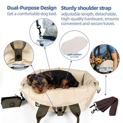Sytopia small dog carrier purse open interior demonstrates roomy space for relaxation on trips.