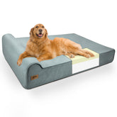 Sytopia XXL memory foam dog bed with side bolsters for neck support.