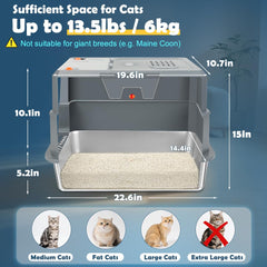 SZEE fully enclosed design with odor control keeps litter odor contained for a cleaner room.