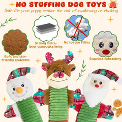 SZXHTOMG Reindeer dog toy crinkle texture boosts sensory engagement during tug.