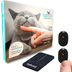 TabCat Homing Tags handset-setup shows quick pairing for effortless cat tracking.