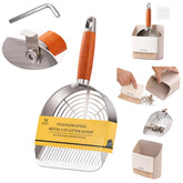 TabifurKitc rastrillo para arenas de gatos en metal, filtrado dual para partículas y grumos.