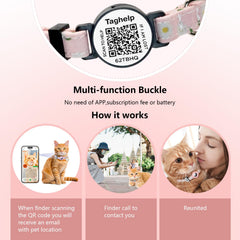 Taghelp adjustable cat collar size range from 7.5 to 12.5 inches.