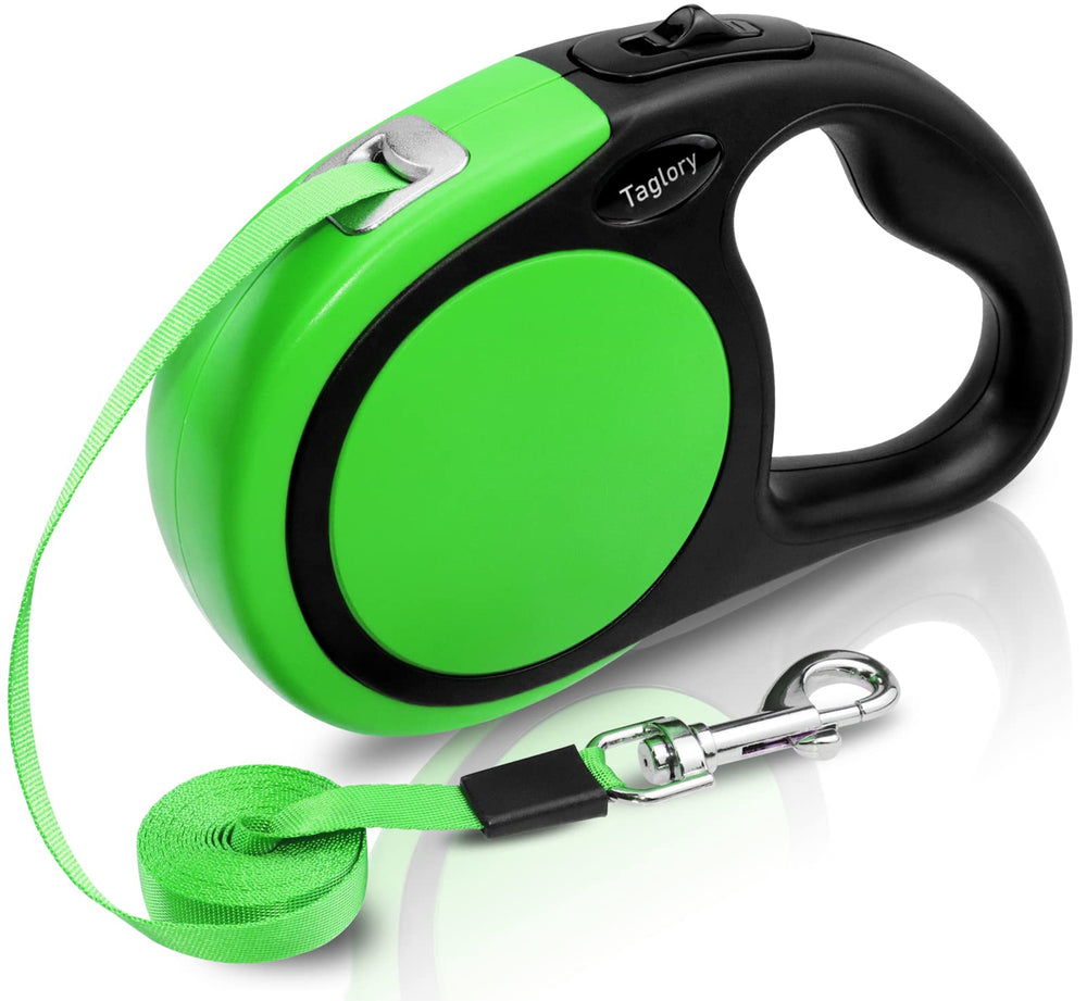 Taglory retractable dog leash 16ft extended for flexible outdoor control during walks.