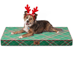 Tail Stories Christmas orthopedic dog bed with egg crate foam for large dogs