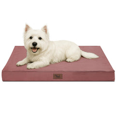 Tail Stories outdoor dog bed pink top view showing a cozy resting surface