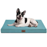 Tail Stories outdoor orthopedic dog bed 30x20 light blue supports joints on outdoor adventures.