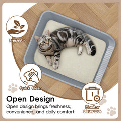 Tailryth large cat litter box smooth surface enables quick cleaning and hygienic maintenance.